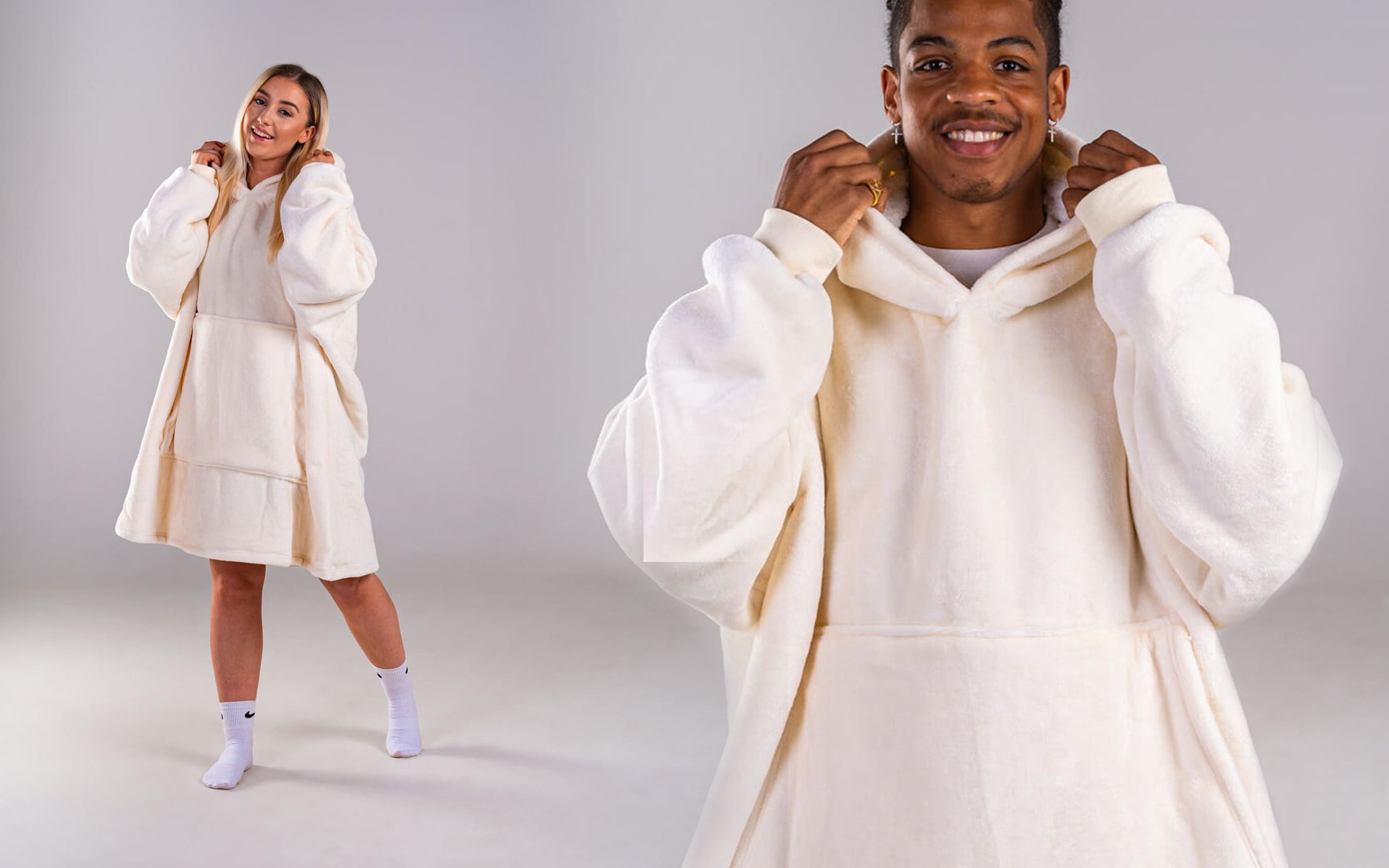 John Lewis Kids' Camo Long Oversized Fleece Blanket Hoodie, Blue at John  Lewis & Partners