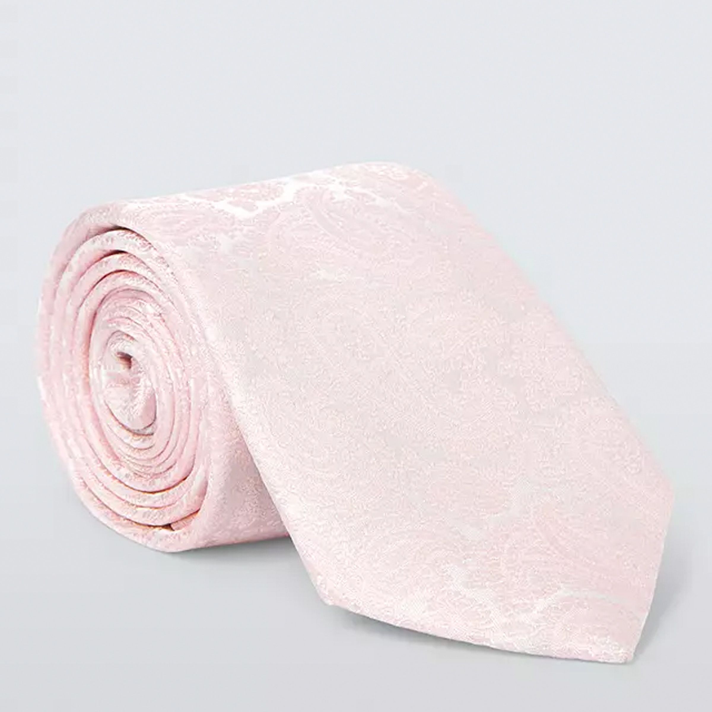 Pink tie on a white background