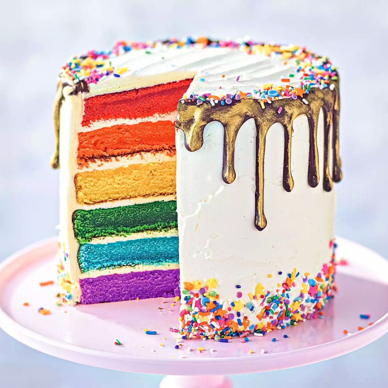 Image of the Waitrose Rainbow Layered Cake