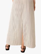Ro&Zo Double Stripe Linen Blend Maxi Skirt, Ivory/Black