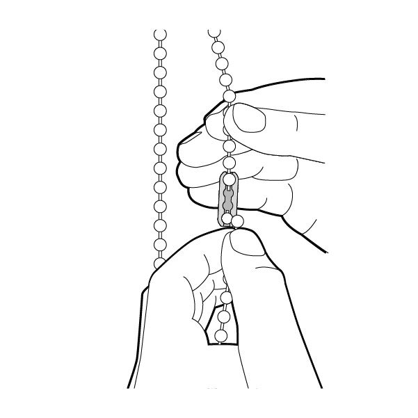 Ball chain break reattaching illustration