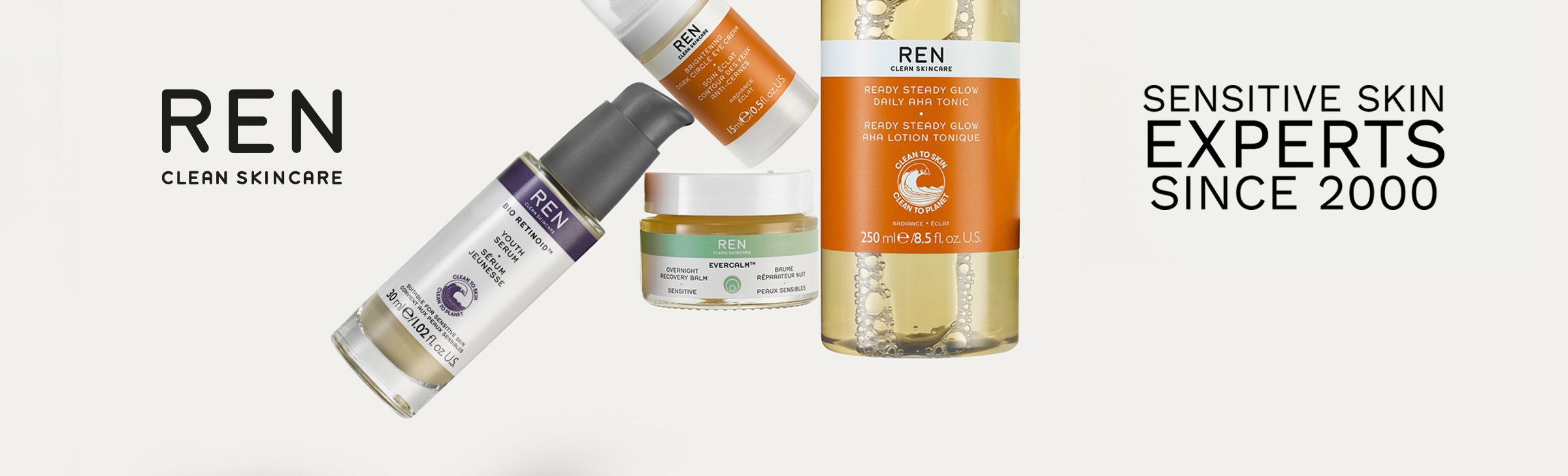 ren beauty brand banner - ren clean skincare products
