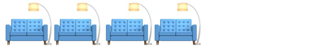 Image of 4 sofa emojis
