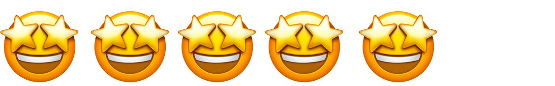 Image of 5 star struck emojis