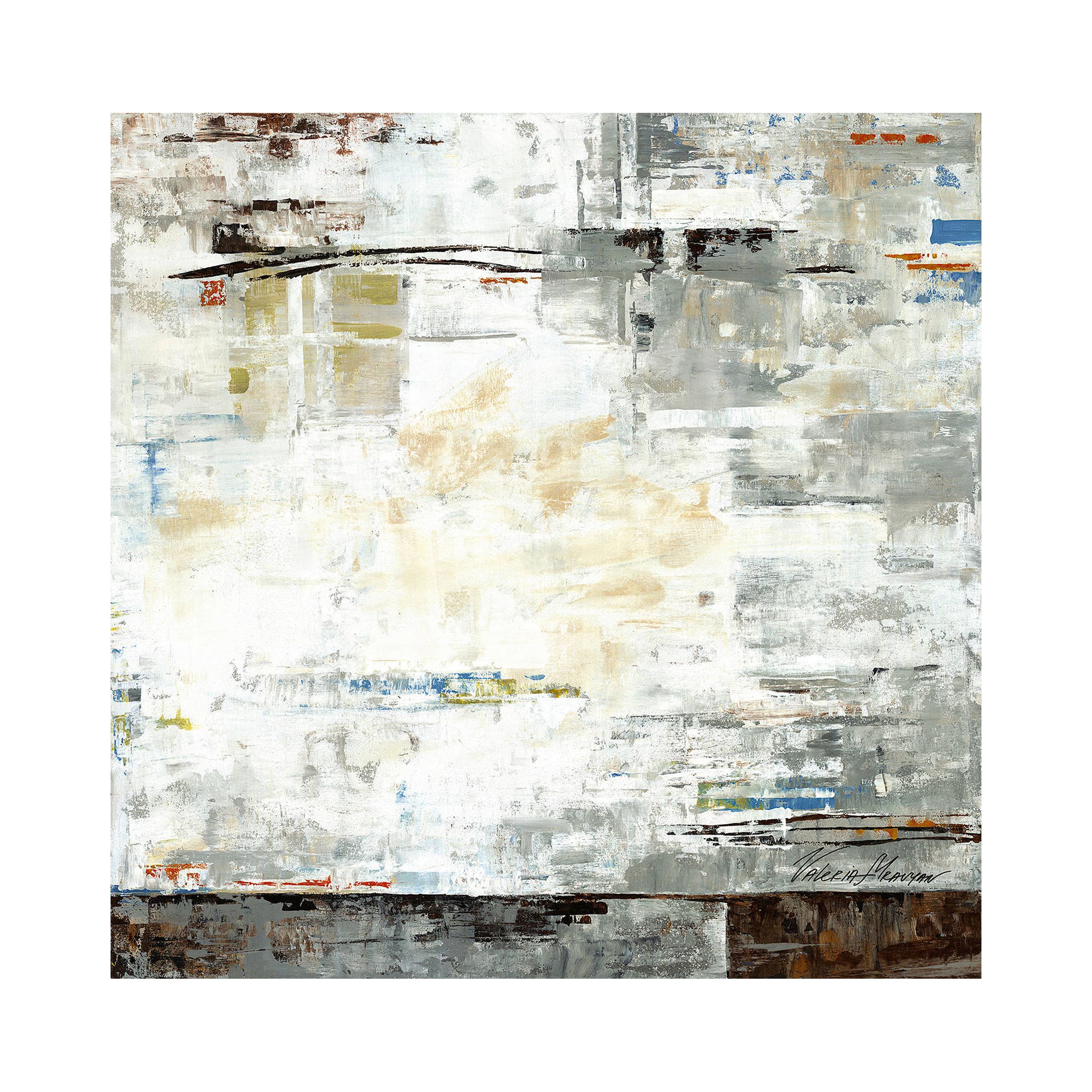 Valeria Mravyan - Zone I Canvas Print, 100 x 100cm, Grey