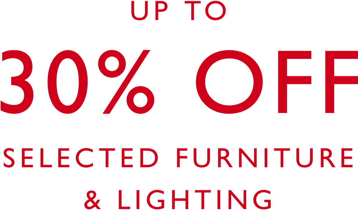 30 percent off selected furniture lighting