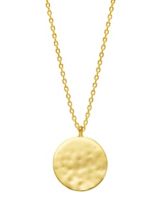 Estella Bartlett Hammered Disc Pendant Necklace, Gold
