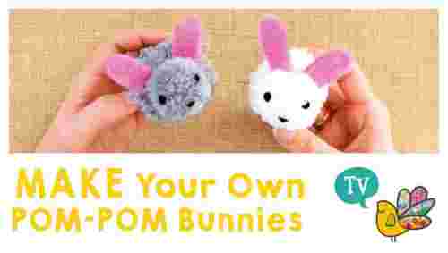 Create some cute and fluffy pom-pom bunnies