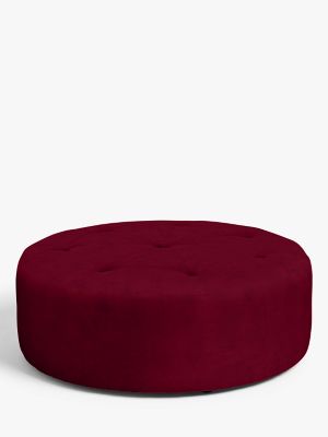 Button Range, John Lewis Smooth Velvet Plain Fabric, Deep Red, Price Band B