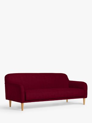 Compact Range, John Lewis Smooth Velvet Plain Fabric, Deep Red, Price Band B