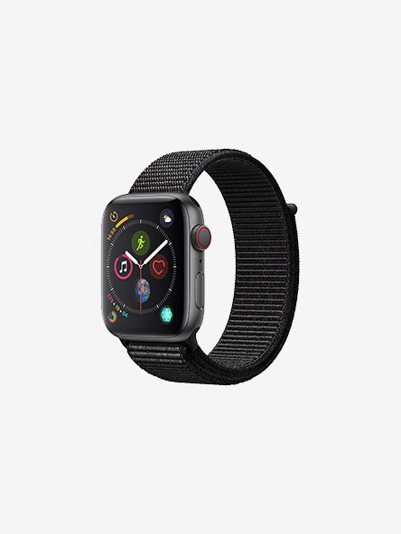 Apple Watch Series 4, GPS and Cellular, 44mm Space Grey Aluminium Case with Sport Loop, Black