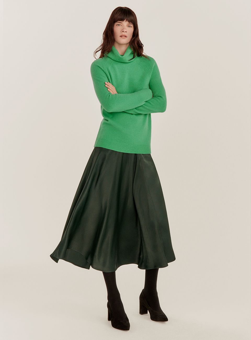 John Lewis & Partners cashmere rollneck with silky skirt