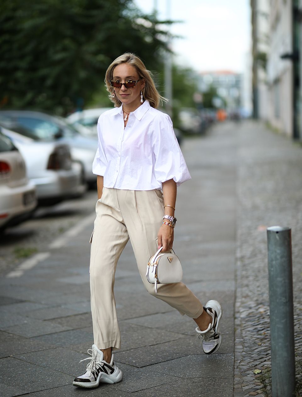 Styling inspiration: try trainers with tailored separates, such as trousers and shirting
