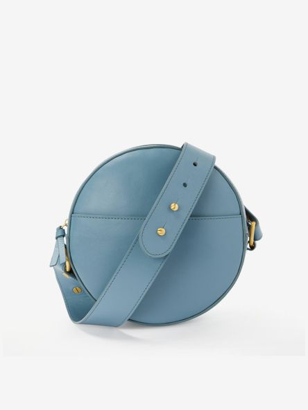 Blue circular cross-body bag