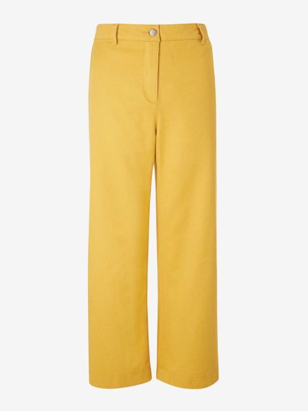 Mustard wide-legged cropped trousers