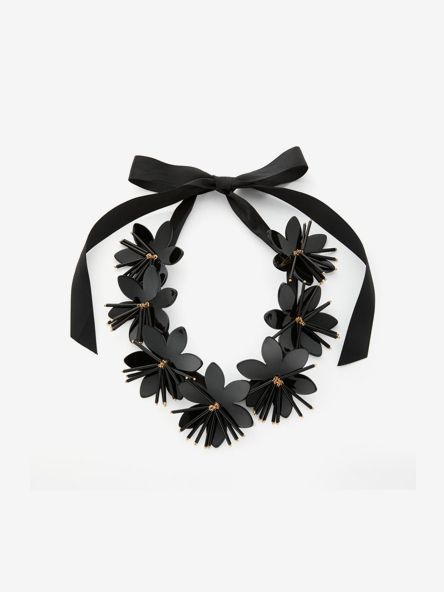 Black floral necklace