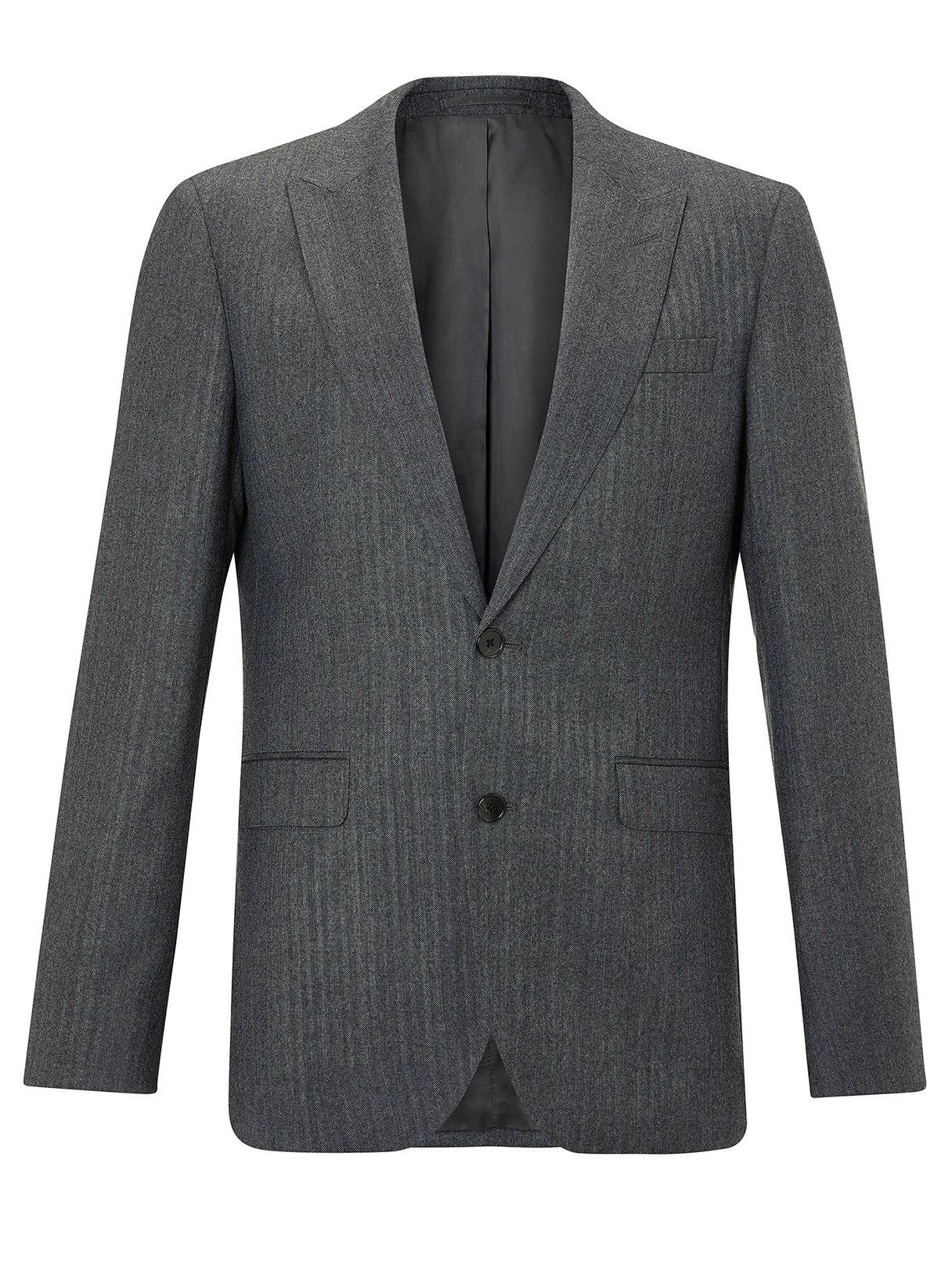 John Lewis & Partners Herringbone Grey Tailored Suit Jacket